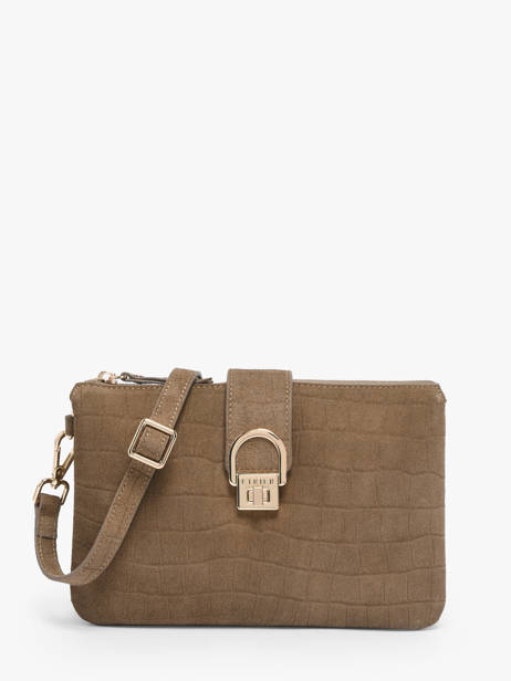 Sac Bandoulière Equestre Croco Cuir Etrier Beige equestre croco EECQ0143